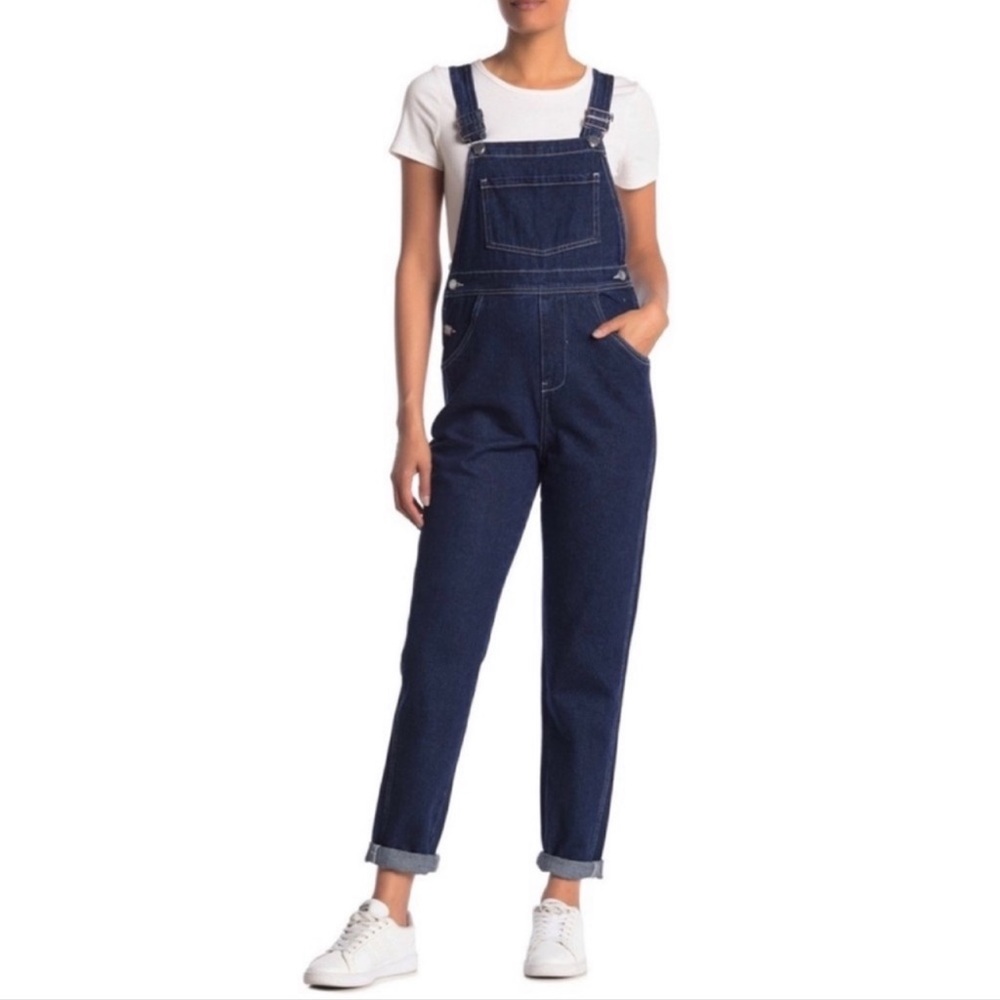WeWoreWhat Bib Overall Basic Denim Dark Wash Size Small